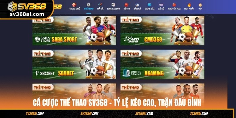Cá cược thể thao SV368 – Tỷ lệ kèo cao, trận đấu đỉnh