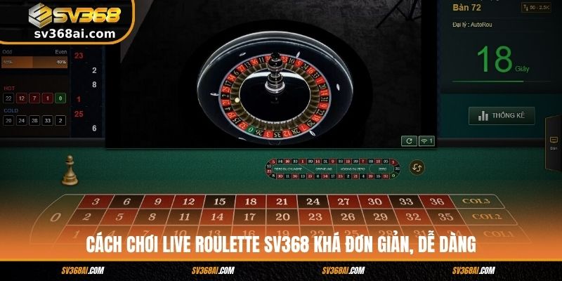 Cách chơi Live Roulette SV368 khá đơn giản, dễ dàng