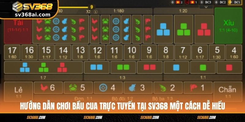 Hướng dẫn chơi Bầu Cua trực tuyến tại SV368 một cách dễ hiểu