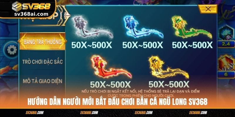 Hướng dẫn người mới bắt đầu chơi Bắn cá Ngũ Long SV368