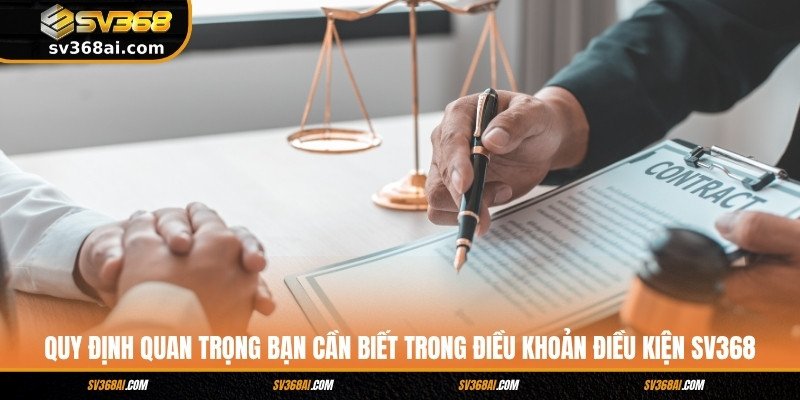 Quy định quan trọng bạn cần biết trong điều khoản điều kiện SV368